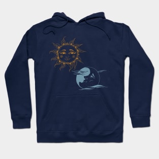 Boho Sun and Moon Couple Celestial Hoodie